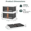 LunaLulink 2 72L Collapsible Storage Boxes, Collapsible Stackable Closet Organizer.4 Wheels - 4 of 4