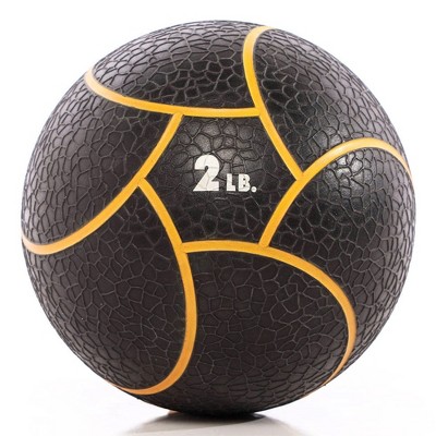 Power Systems Elite Power Textured Rubber 11 Inch Round Exercise Medicine Ball Prime Fitness Training Weight, 2 Pounds, Black/Orange