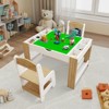 Hrinhom Wooden Kids Play Table and 2 Chairs Set with Storage Compartments - 3 of 4