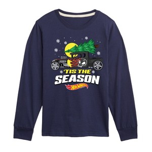 Boys' - Hot Wheels - Christmas Tree Tis The Season Long Sleeve Graphic T-Shirt - 1 of 4