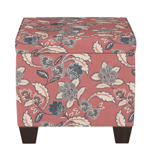 Floral ottoman store with storage