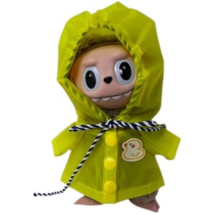 Doll Clothes Superstore Yellow Rubber Hooded Raincoat for 17.5 cm Labubu Dolls - 1 of 4