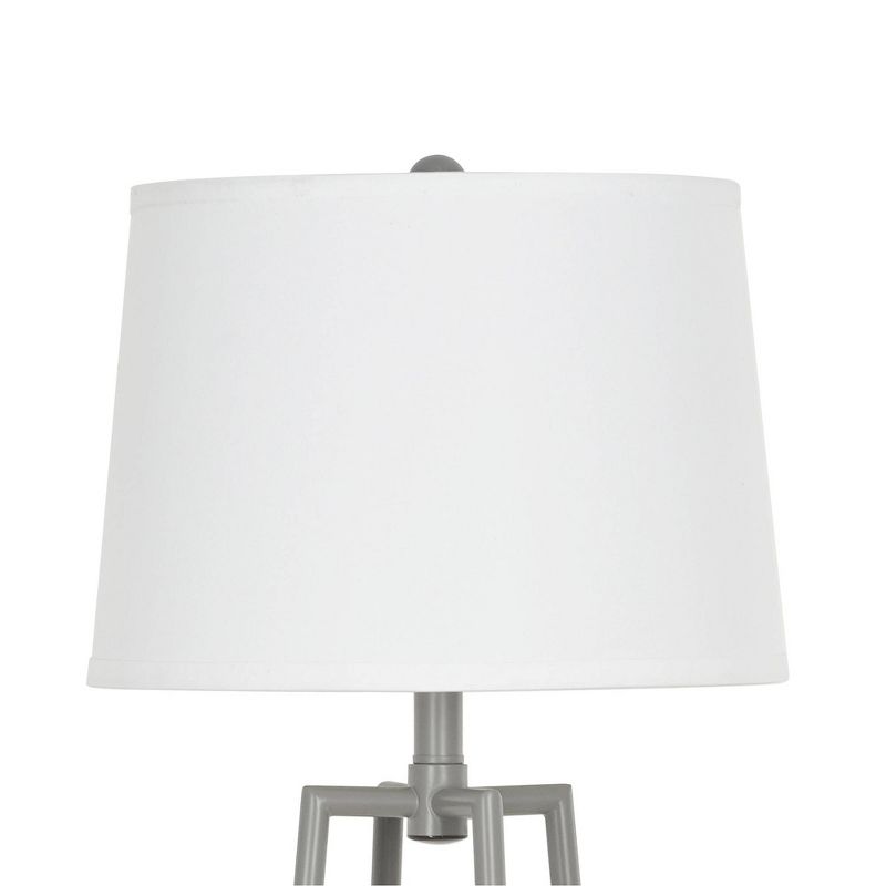 58&#34; Metal Floor Lamp with Shelves Gray - Cresswell Lighting, 4 of 8