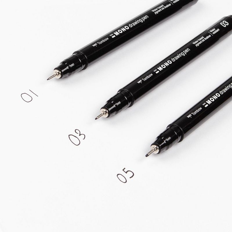 3ct Pen Set MONO Drawing Black, 4 of 15