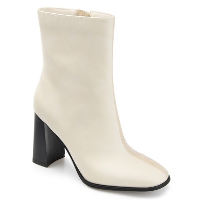 Journee Collection Womens January Inside Zip Stacked Heel Booties