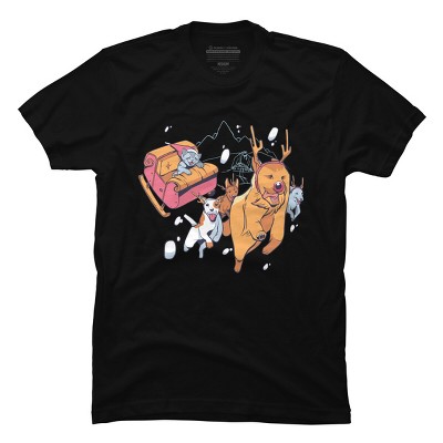 Men's Design By Humans Christmas santa cat By ArtStyleAlice T-Shirt