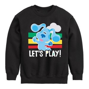 Boys' - Blue's Clues & You! - Blue Let's Play Graphic Long Sleeve Fleece Sweatshirt - 1 of 4