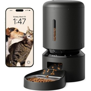 Automatic Cat and Small Dog Feeder, Programmable Food Dispenser with Airtight Storage - 1 of 4
