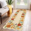 Vintage Floral Scalloped Area Rug Machine Washable Rug Stain Resistant Easy Cleaning Carpet Non Slip Soft Low Pile Folding Floor Cover For Home - 2 of 4