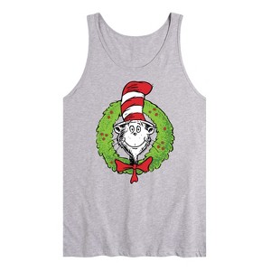 Men's The Cat in the Hat Cat Wreath Graphic Tank Top - Athletic Heather - Medium - 1 of 3