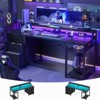 Aheaplus Computer Desk with Fabric File Drawers, Home Office Desk with Monitor Stand and Storage Shelves - 2 of 4