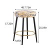Dsvimoy Patio Counter and Bar Stool Set of 2 PU Upholstered Kitchen Stools with Golden Footrest for Modern Spaces, Beige, 26"*20.9"*9.4" - 3 of 4