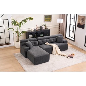 104.7'' Chenille L-Shaped Modular Sectional Sofa with High-Density Sponge, No-Assembly Couch - 1 of 4