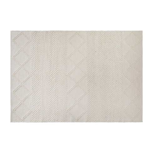 5'x7' Rectangle Hand Made Woven Solid Area Rug Off-white - Flash ...