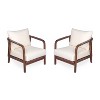 VYNXARIA Set of 2 28" Outdoor Lounge Chair with Woven Backrest, Solid Wood Frame, Comfortable Cushions, and Curved Armrests for Patio or Garden - 3 of 4