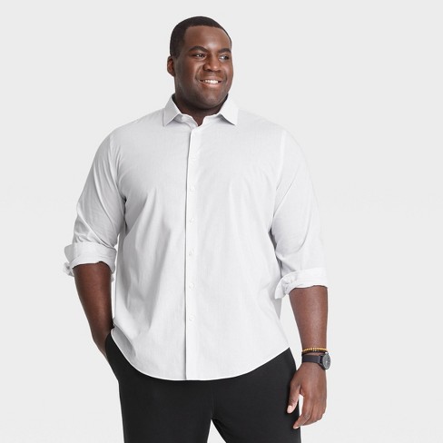 Men's Big u0026 Tall Striped Performance Dress Long Sleeve Button-down Shirt -  Goodfellow u0026 Co™ Dark Off-white/striped 4xlt : Target
