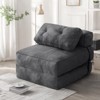 Hooseng Convertible Floor Couch Lazy Sofa, Corduroy Upholstered Folding Futon Sofa Bed With Adjustable Backrest, Foldable Lounge Mattress With Pillow - 2 of 4