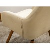 Velvet Contemporary Barrel-Back Accent Chair with Deep Tuck-Pleating and Beech Wood Legs - 3 of 4