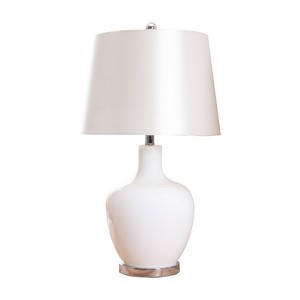 Chloe Glass Table Lamp - White - (Lamp Only) Abbyson