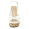 Allegra K Women's Casual Wood Platform Heels Bow Lace Wedge Sandals - 2 of 4