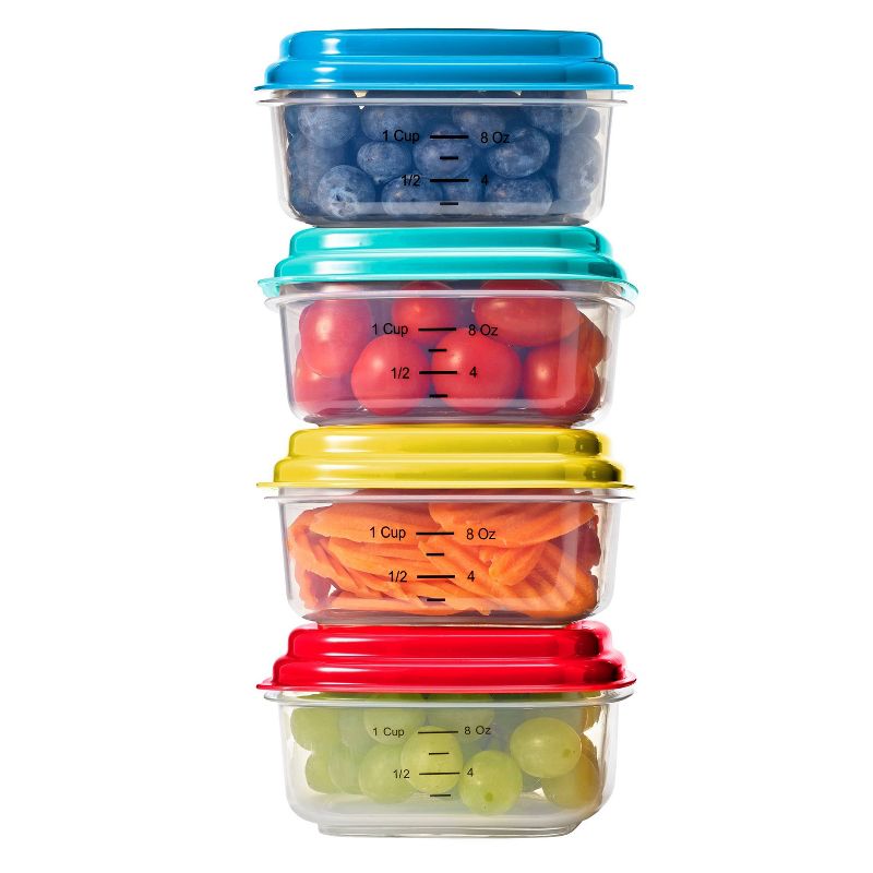 Fit &#38; Fresh Snack &#38; Stack Set 4-1 Cup Containers with 2 Ice Packs, 4 of 5