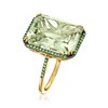 Ross-Simons 11.00 Carat Prasiolite and .20 ct. t.w. Tsavorite Ring in 14kt Yellow Gold - 3 of 4