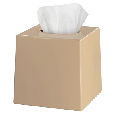 Dwellza Home Square Plastic Decorative Facial Tissue Box Cover Fits Any Vanity Countertop, Bedroom Dresser, Office, Or Bathroom Decor