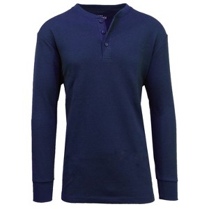 Galaxy By Harvic Men's Waffle-Knit Thermal Henleys - 1 of 2