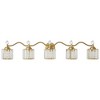 POWLIG 44.5" 5-Light Gold Dimmable Vanity Light - Modern Bathroom Transitional Fixture with Crystal Shades - 2 of 4