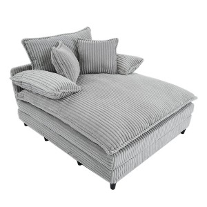 Dexmalle Corduroy Fluffy Cushioned Sofa Bed with 2 Pillows and 4 gears - 1 of 4