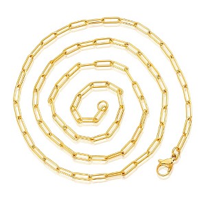 ELYA Women's Mini 3mm Paperclip Chain Necklace 24" - 1 of 4