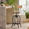 TOAOTBNBO Industrial Swivel Barstools, Modern Bar Stool with Adjustable Seat, Metal Bar Chair with Soft Backrest, Light Brown - 4 of 4