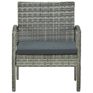 vidaXL Patio Chair Patio Dining Chair for Deck Garden with Cushion Poly Rattan - Gray - 1 of 4