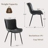 Upholstered Dining Chairs Set of 2, Leather Kitchen Chairs with Metal Legs, Mid Century Modern Dining Room Chairs w/Comfy Backrest - 2 of 4