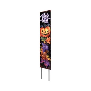 HomeRoots 42" Black Orange And Purple Trick or Treat Jack-O-Lantern Solid Wood Garden Stake - 1 of 4