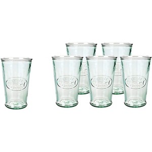 Amici Home Italian Recycled Green Juice Glass, 11-Ounce Capacity, Set of 6, Jus De Fruits Emblem, Water Cup for Milk, Juice, or Iced Tea, - 1 of 4