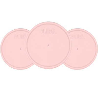 iLIDS 3pk Wide Mouth Storage Lid - Pale Pink