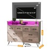 Dresser for Bedroom with LED Light, Charging Station, 8 Drawers, Open Space, Modern Wide Chest for Living Room Entryway Hallway - 2 of 4