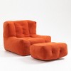 Lyngins Velvet Bean Bag Chairs for kids and Adults,Fluffy Lazy Chairs with Memory Foam and Ottoman for Living Room - 4 of 4