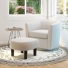Costway Swivel Barrel Chair with Ottoman Footrest Curved Backrest & Armrests Living Room Creamy White/Gray/Brown - 2 of 4