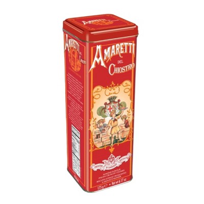 Amaretti Chiostro di Saronno Crunchy Amaretti Cookies Tower Tin 6.17 Oz.