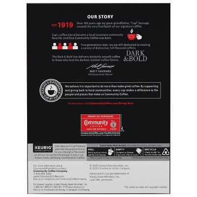 Community Coffee Dark and Bold Espresso Roast Coffee Single Serve Pods - 22ct