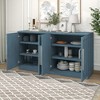 Whisen Retro 4-door Sideboard with Adjustable Shelves and Silver Handles for Kitchen, Dining Room, Living Room - 2 of 4