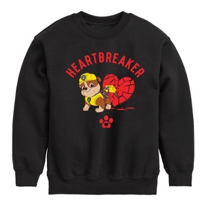 Boys' - Paw Patrol - Valentine's Heartbreaker Graphic Long Sleeve Fleece Sweatshirt - 1 of 4