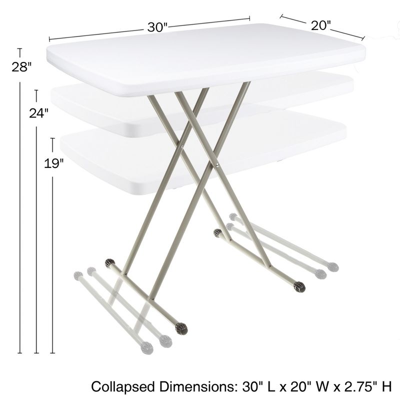 Hasting Home Adjustable Folding Table - Lightweight Portable Folding Desk, 3 of 9