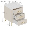 NicBex Modern Nightstand with Marbling Stickers Top,Night Stand with Drawers,Side Table with Metal Legs,Stylish End Table for Bedroom,Living Room - 2 of 4