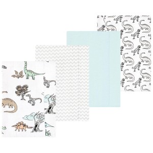 Luvable Friends Hudson Baby Flannel Burp Cloths 4pk Set - 1 of 2