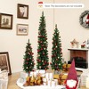 Resenkos Set of 3 Pre-Lit Artificial Christmas Trees with Warm White LEDs - Green/Silver - 4 of 4