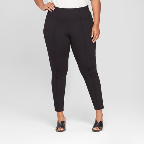 Women's Plus Size Mid-rise Ponte Pants With Waistband - & Viv™ : Target