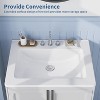 Garvee Bathroom Vessel Sink, Semi Recessed Round Ceramic Basin 20.24 x 17.01 x 7.64 in, White Countertop Vanity Sink with Single Faucet Hole - 2 of 4